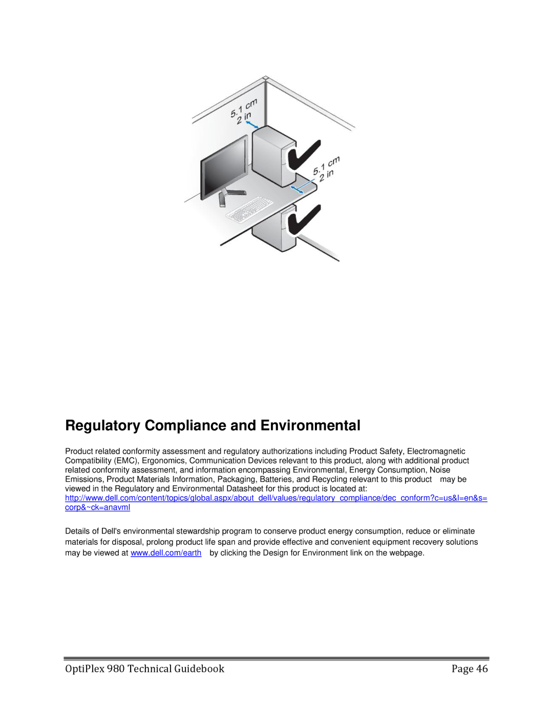 Dell 980 manual Regulatory Compliance and Environmental 