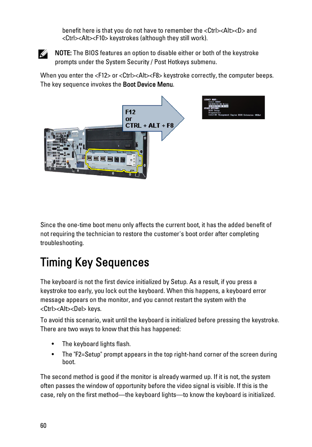 Dell 990 service manual Timing Key Sequences 