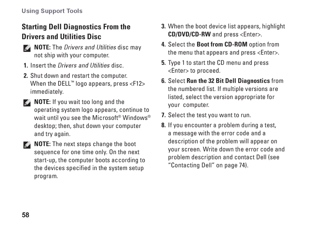 Dell P10F001, N5010, P10F002, M5010, 09N1F7A01 setup guide Insert the Drivers and Utilities disc 