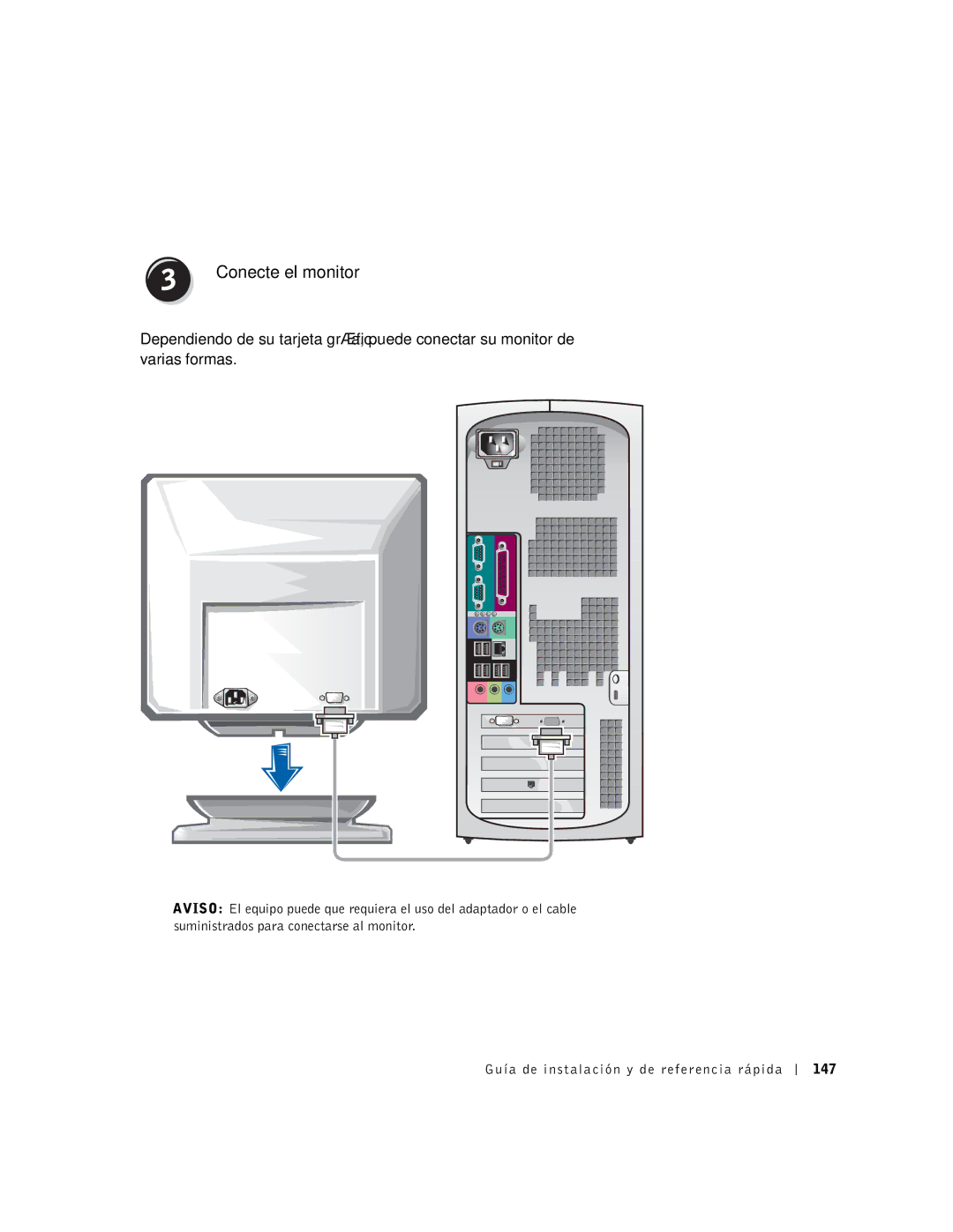 Dell 9T217 manual Conecte el monitor 