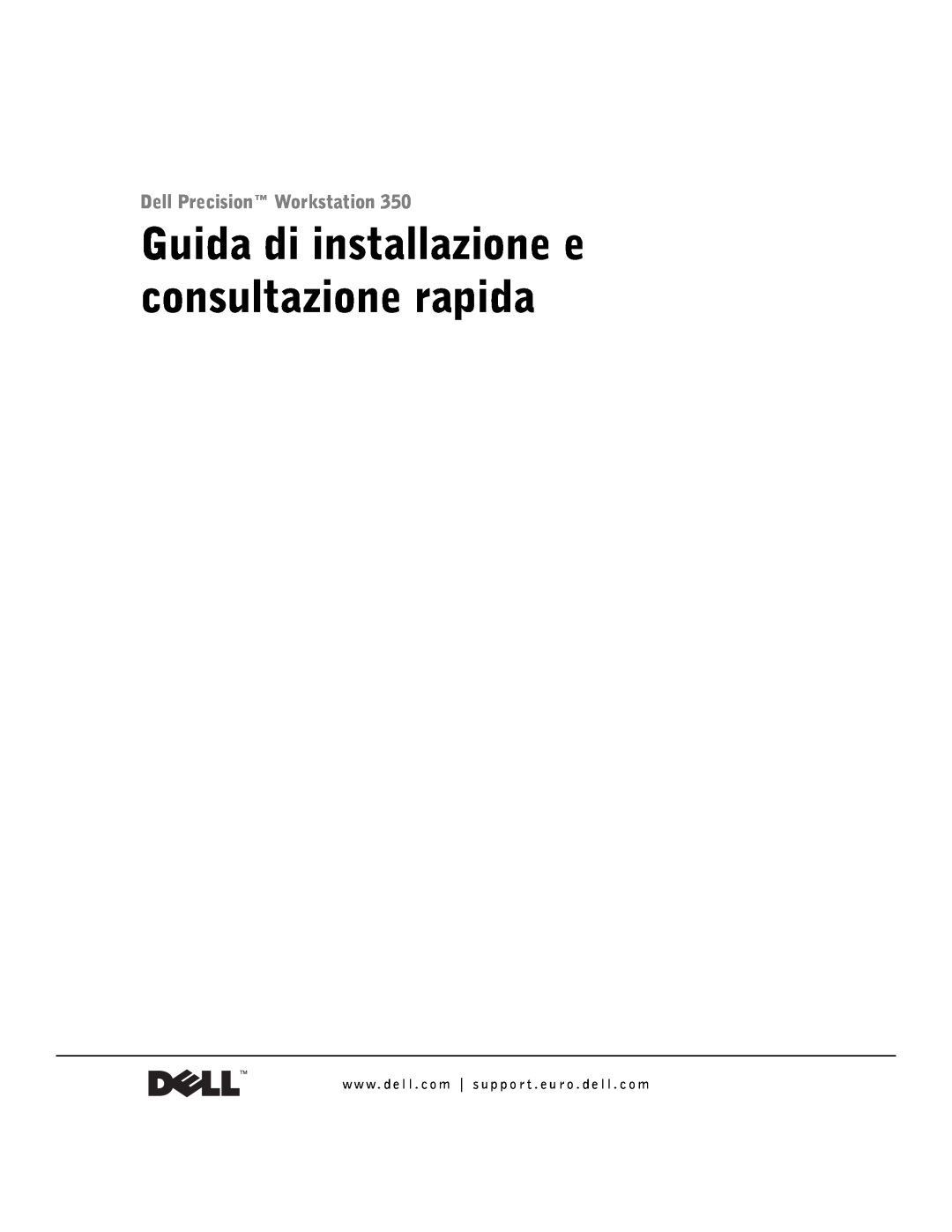 Dell 9T217 manual Guida di installazione e consultazione rapida, Dell Precision Workstation 