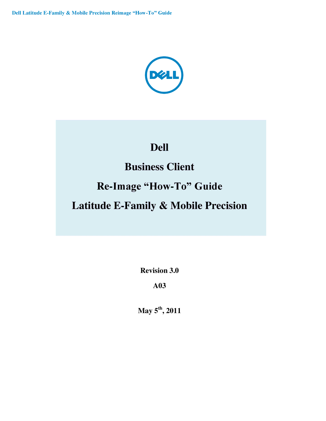 Dell manual Revision A03 May 5th 
