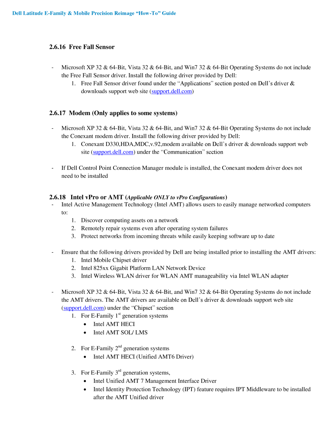 Dell A03 manual Free Fall Sensor, Modem Only applies to some systems 