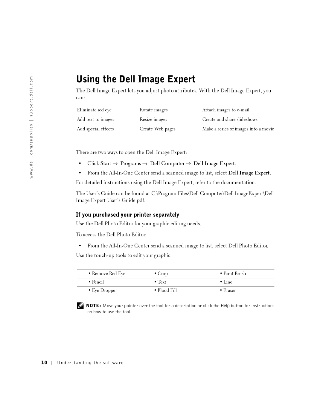 Dell A920 owner manual Using the Dell Image Expert, If you purchased your printer separately 