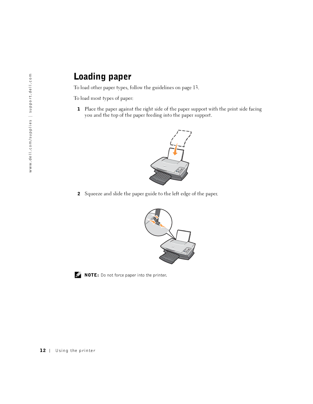 Dell A920 owner manual Loading paper 