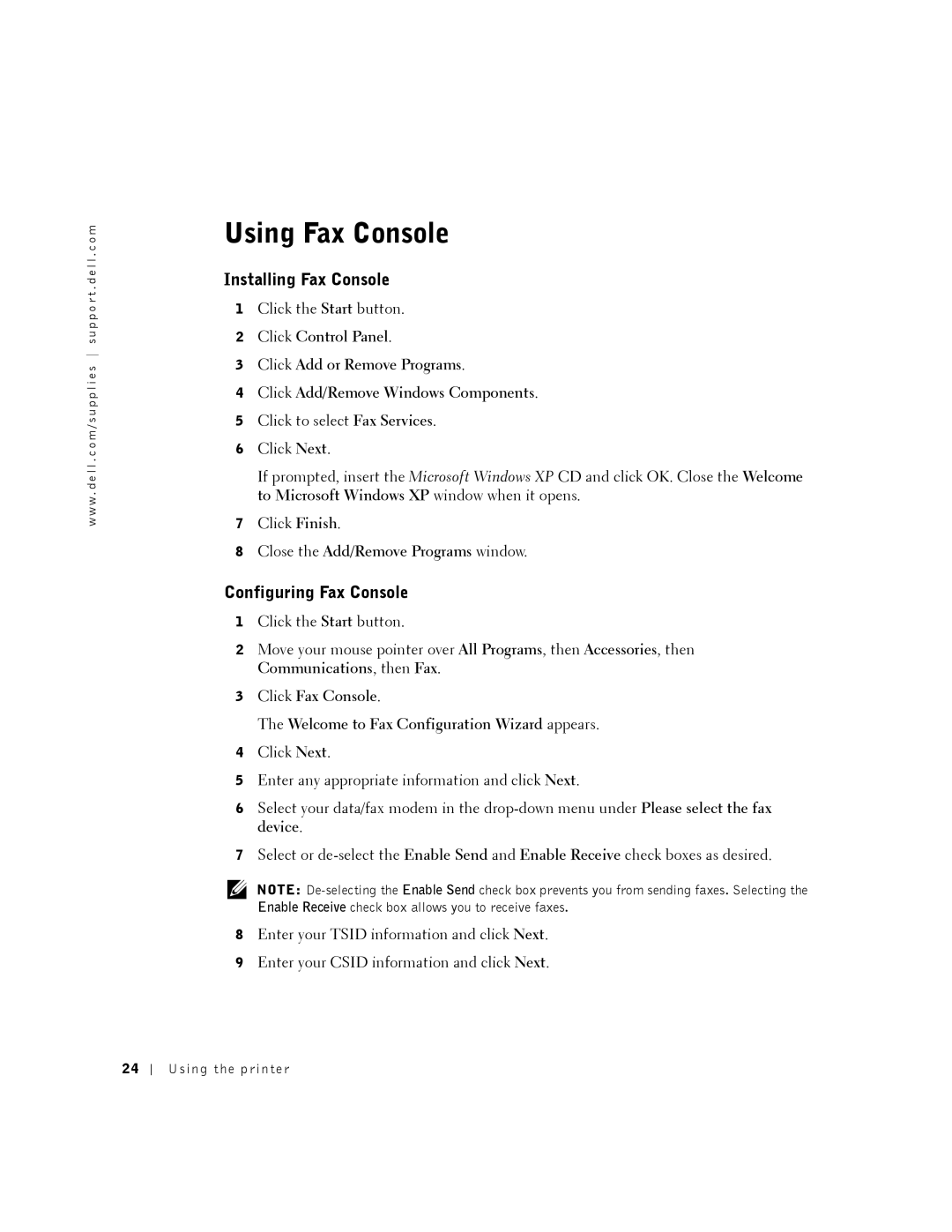 Dell A920 owner manual Using Fax Console, Installing Fax Console, Configuring Fax Console 