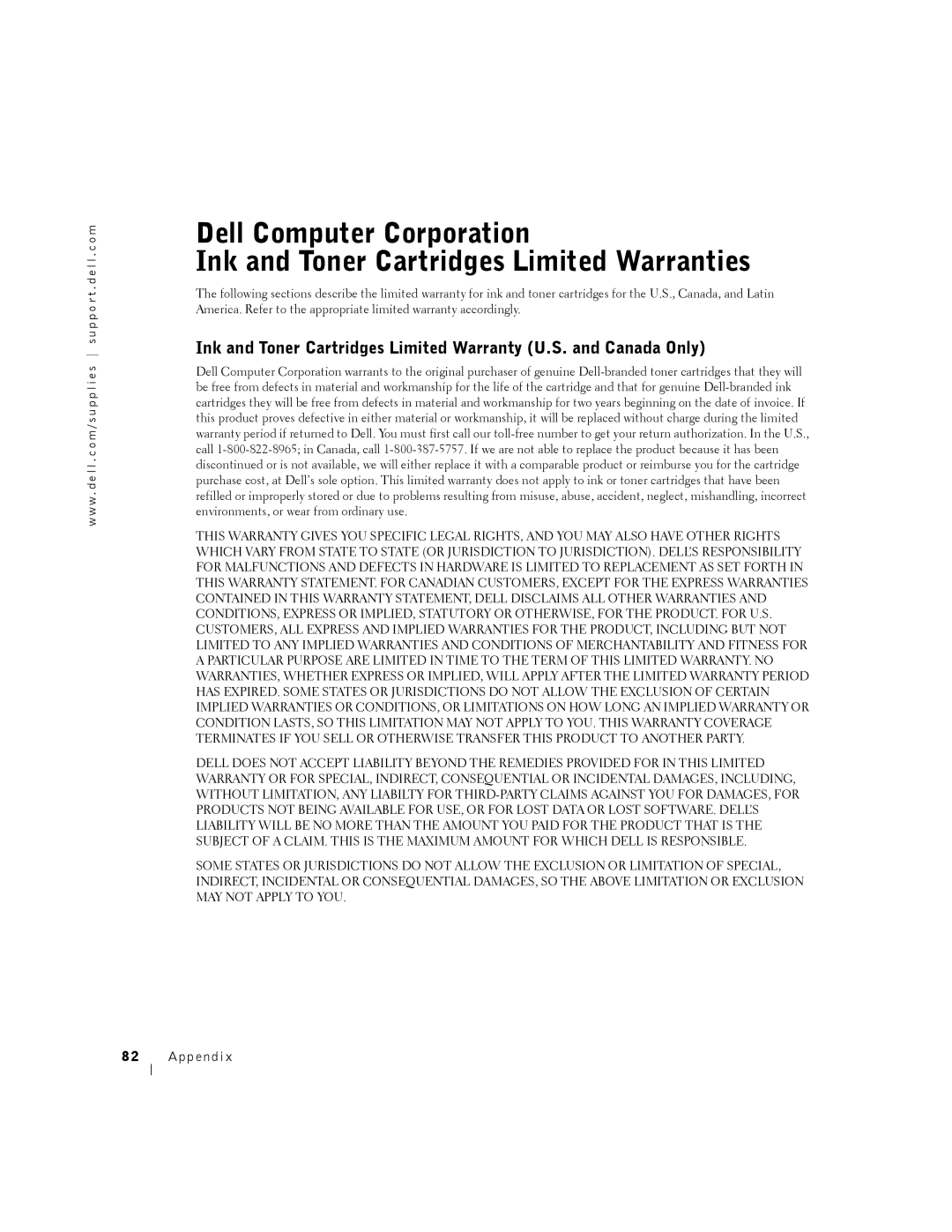 Dell A940 manual Appendix 