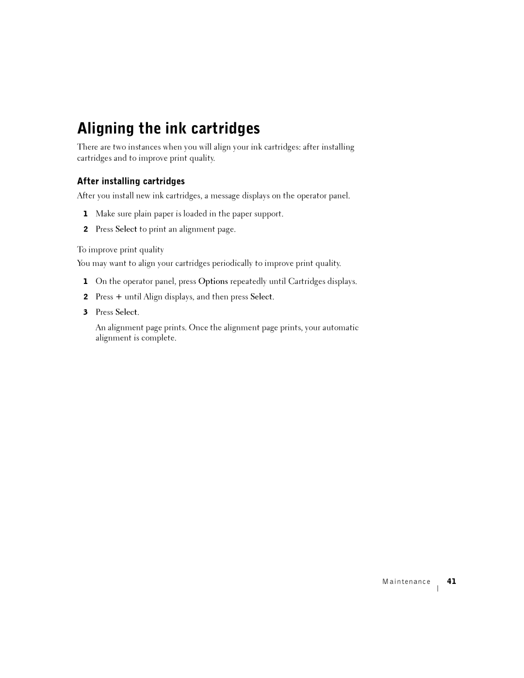 Dell A940 owner manual Aligning the ink cartridges, After installing cartridges 