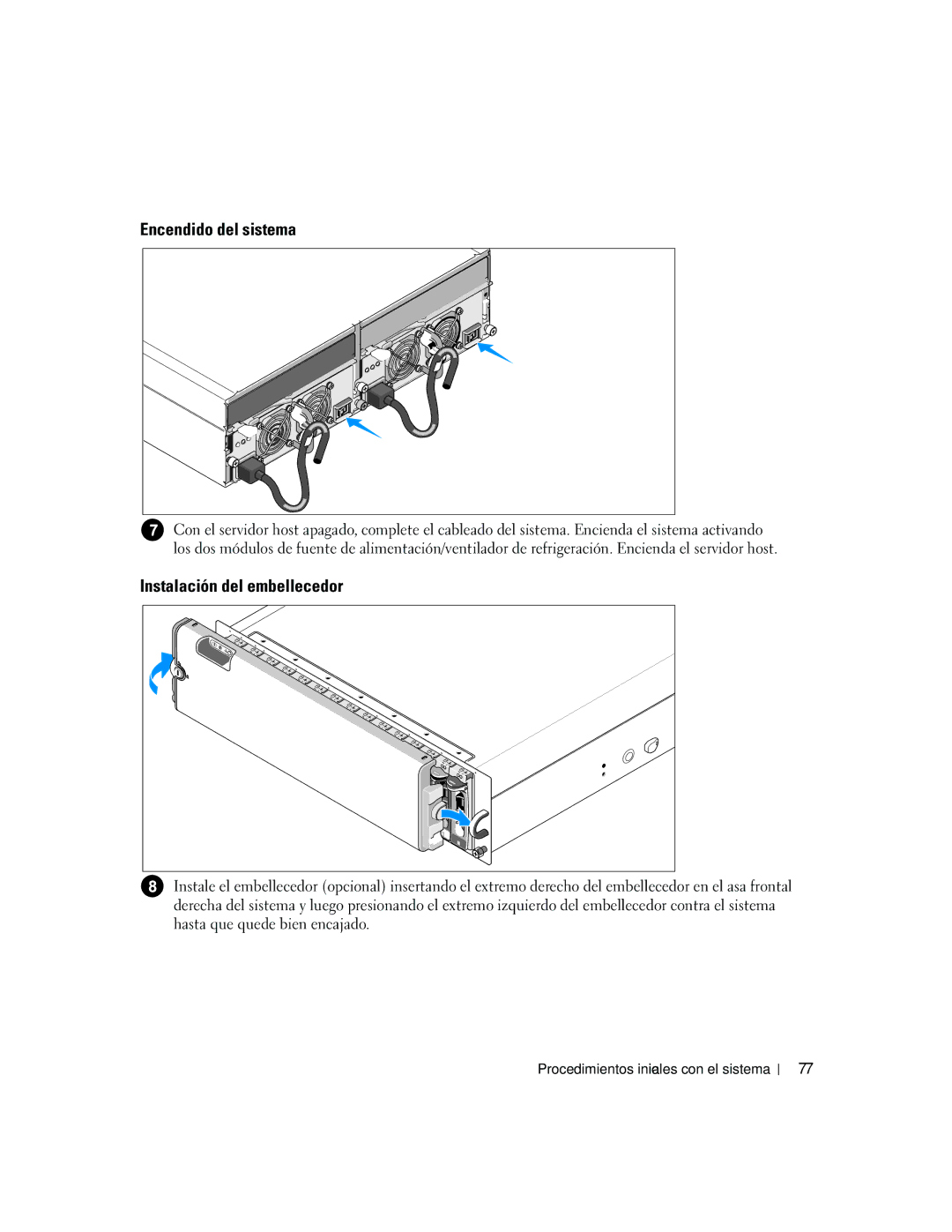 Dell FK446, AMP01 manual Encendido del sistema, Instalación del embellecedor 