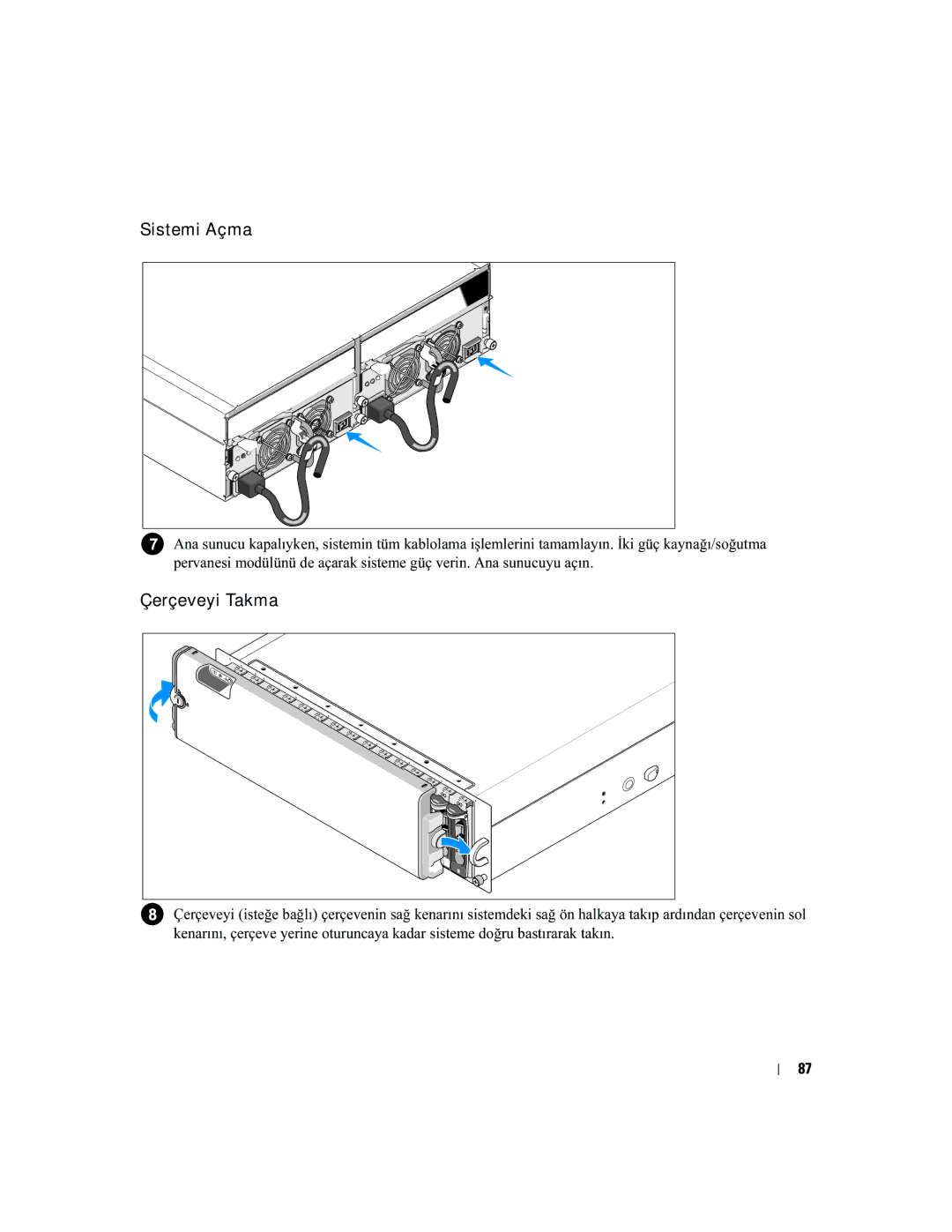 Dell FK446, AMP01 manual Sistemi Açma, Çerçeveyi Takma 