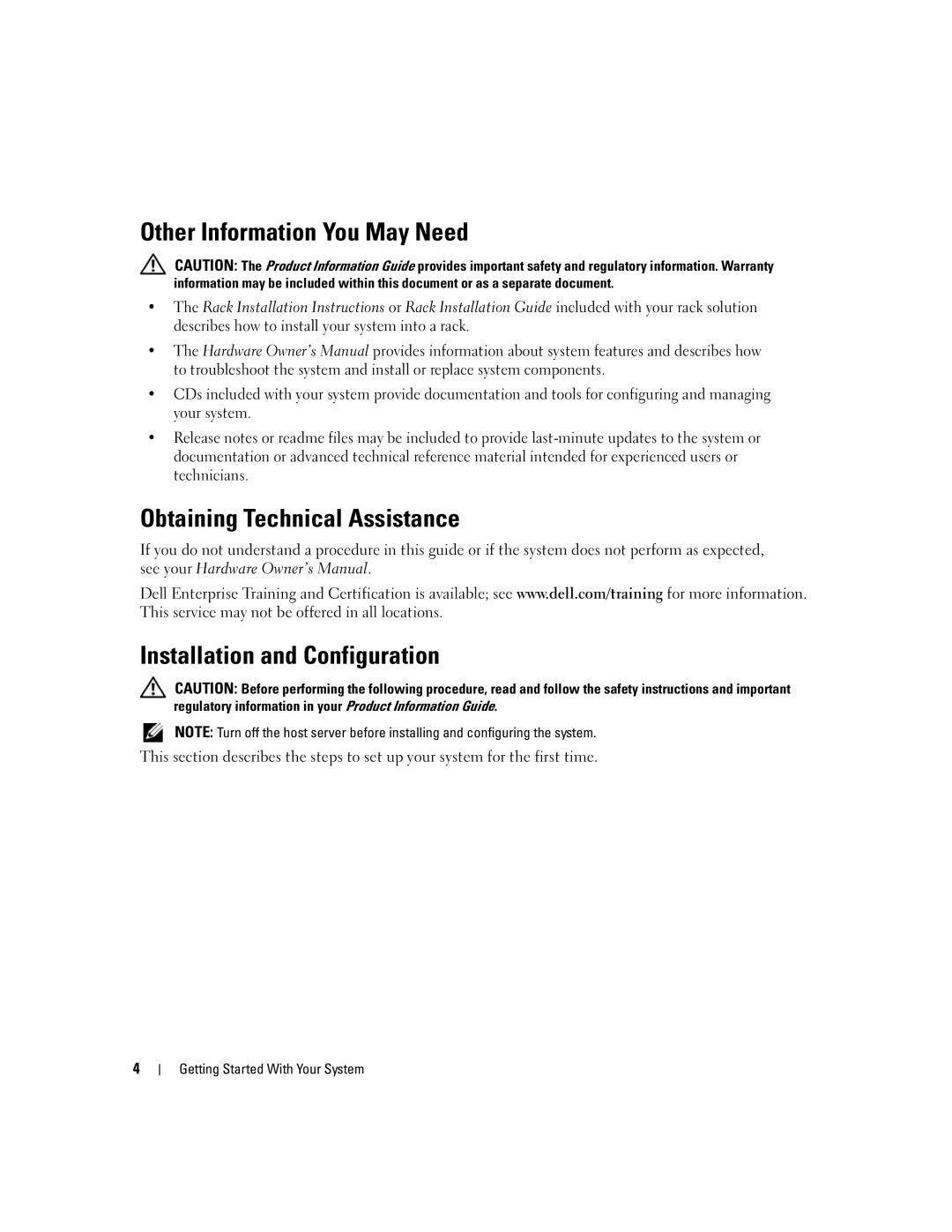 Dell AMP01 manual Other Information You May Need 