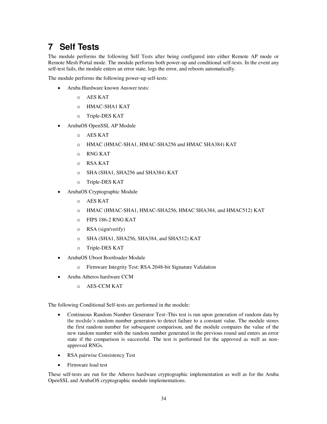 Dell W-AP135, AP-134, AP-135, W-AP134 manual Self Tests 