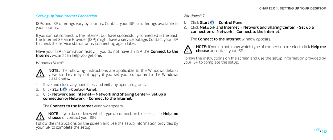 Dell Area-51 ALX manual Setting Up Your Internet Connection 