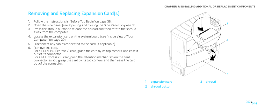 Dell Area-51 ALX manual Removing and Replacing Expansion Cards 