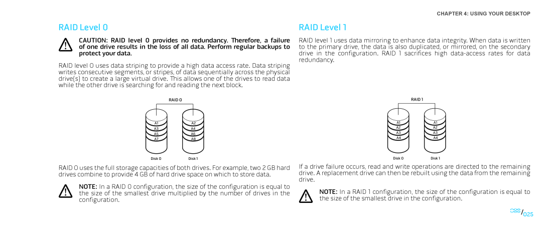 Dell Area-51 ALX manual RAID Level, 025/025, Disk 
