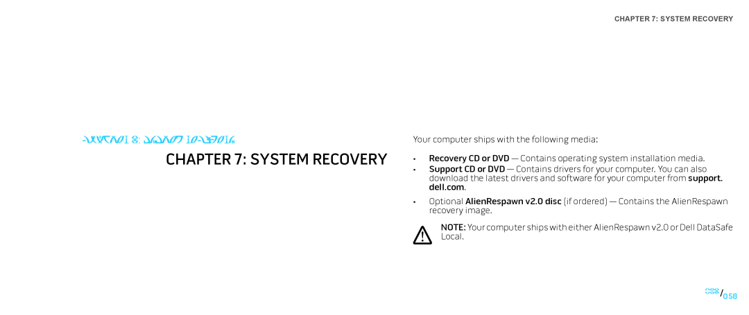 Dell Area-51 ALX manual System Recovery 