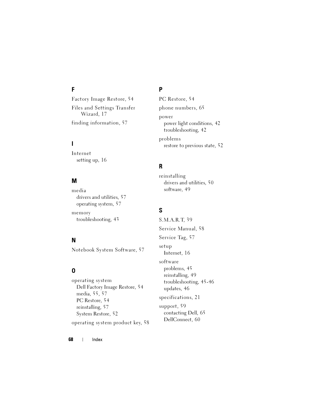 Dell PP27L, ATG E6400, NU229 specifications Index 