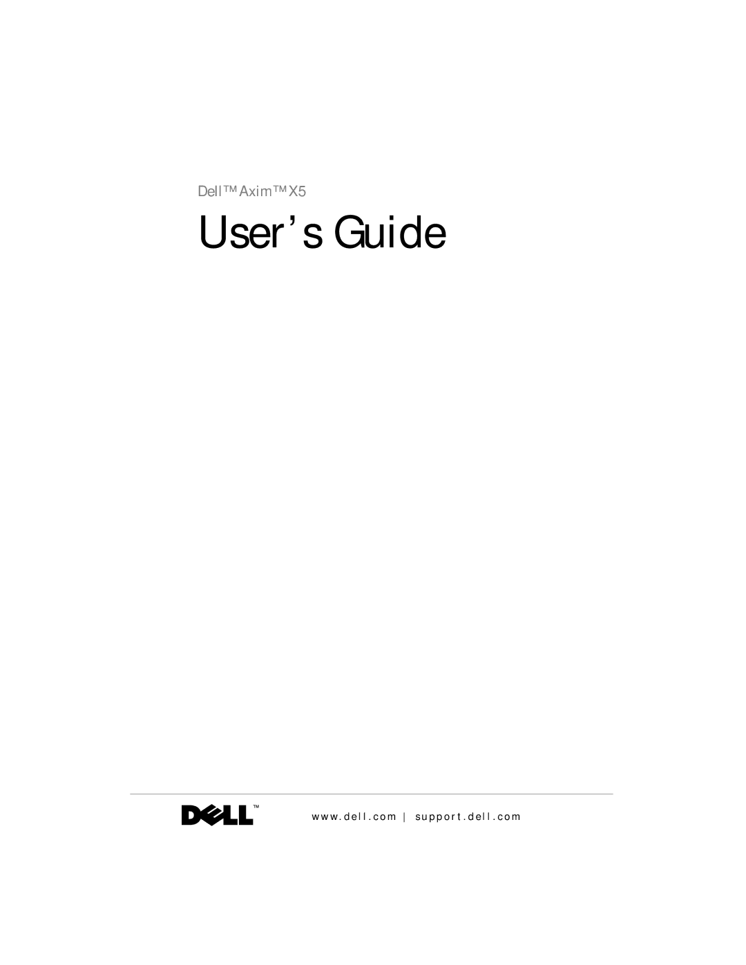 Dell Axim X5 manual User’s Guide 