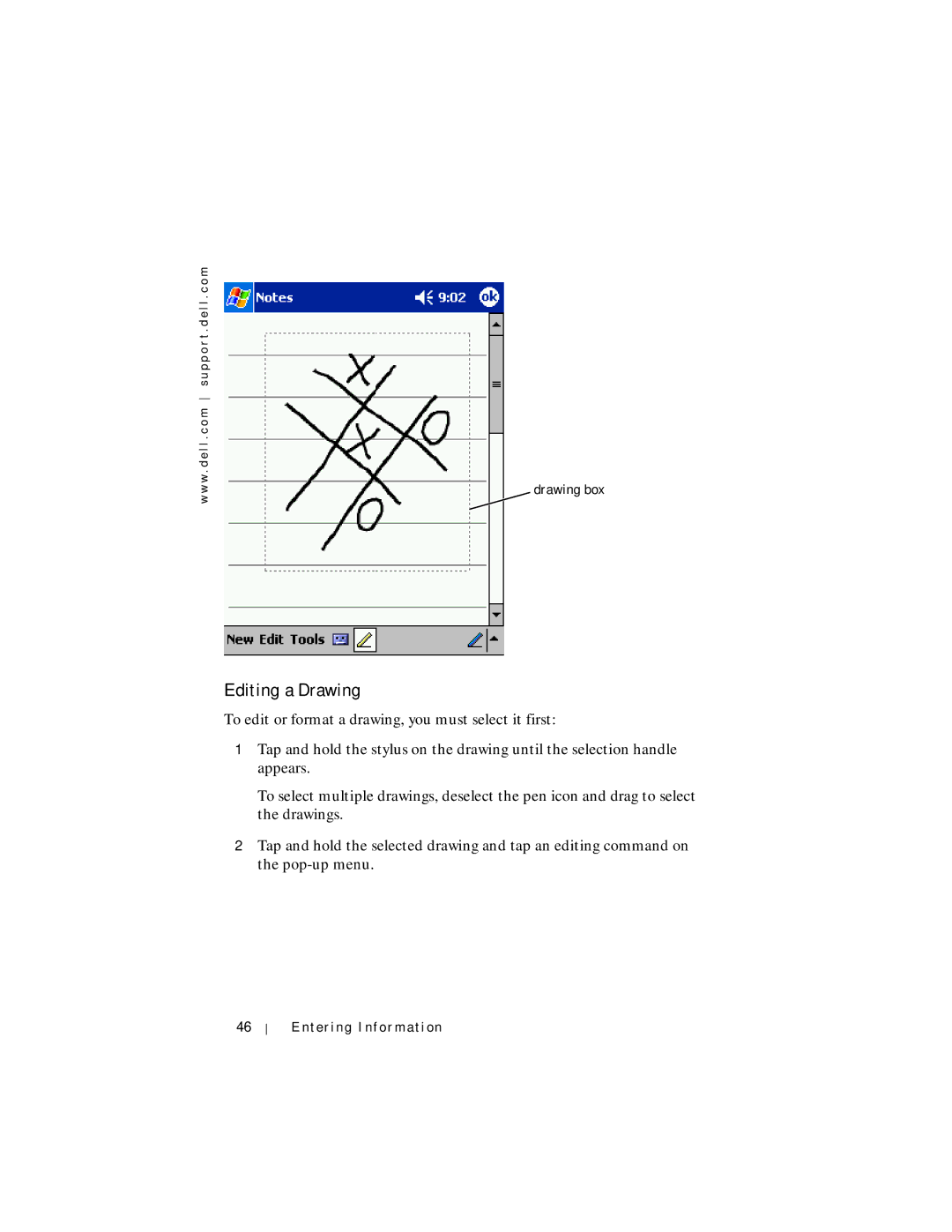 Dell Axim X5 manual Editing a Drawing 