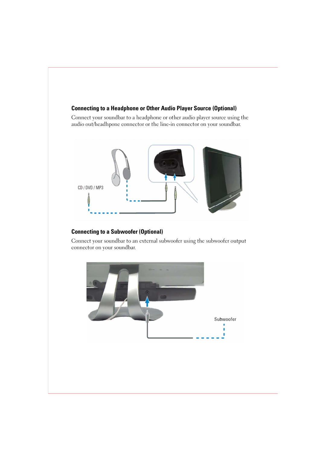 Dell AY511 manual Connecting to a Subwoofer Optional 