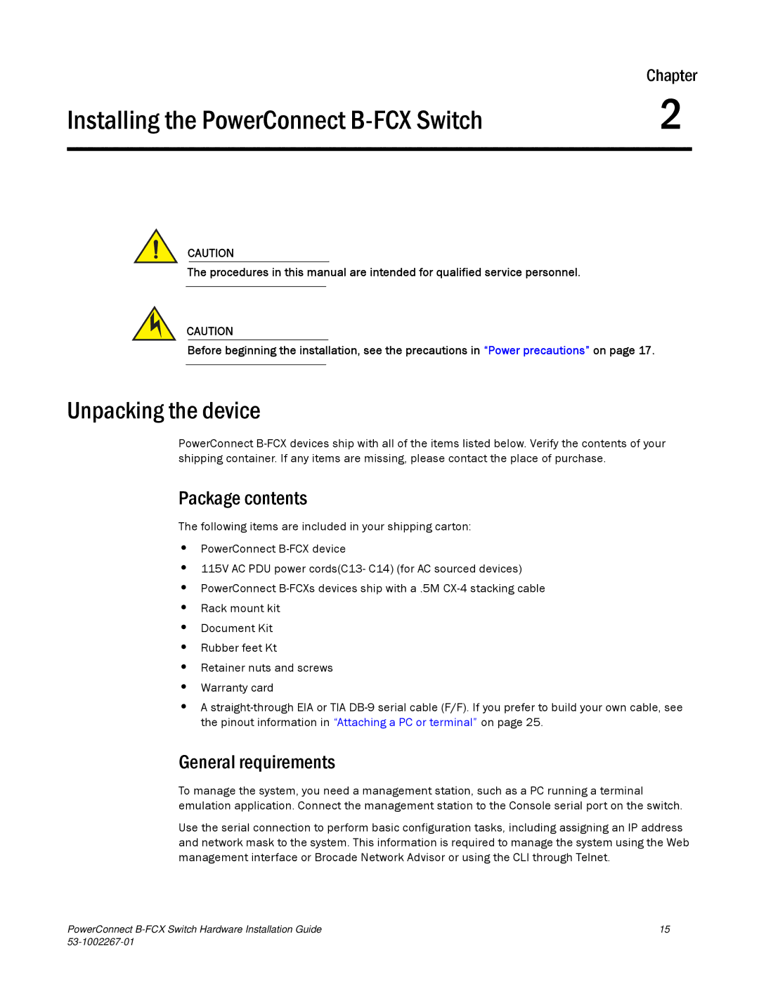 Dell B-FCX manual Unpacking the device, Package contents, General requirements 