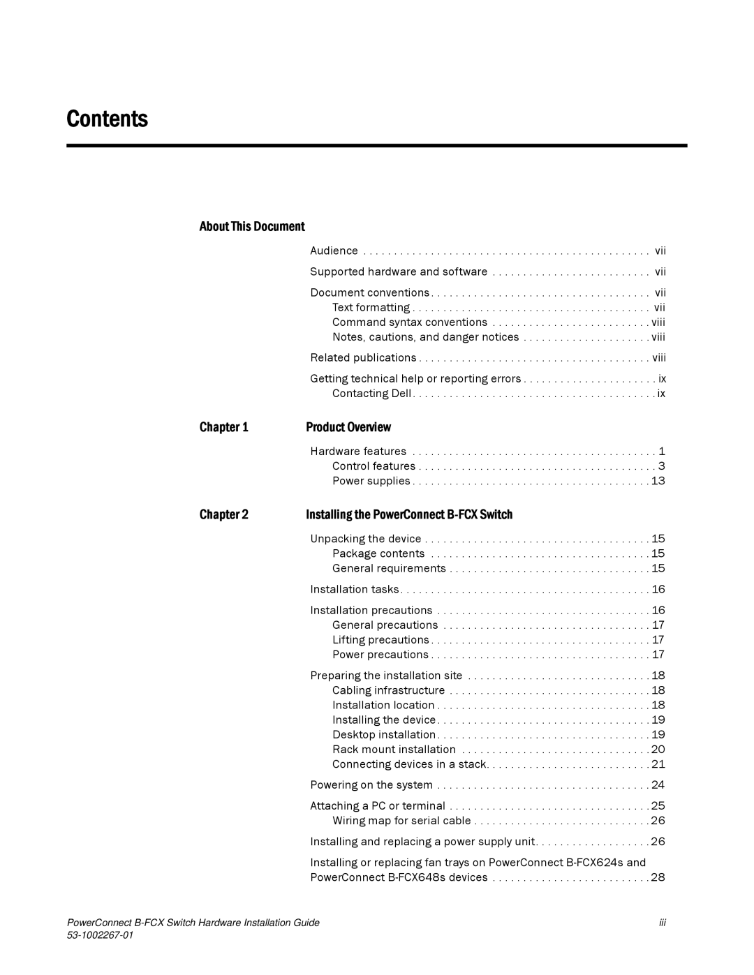 Dell B-FCX manual Contents 