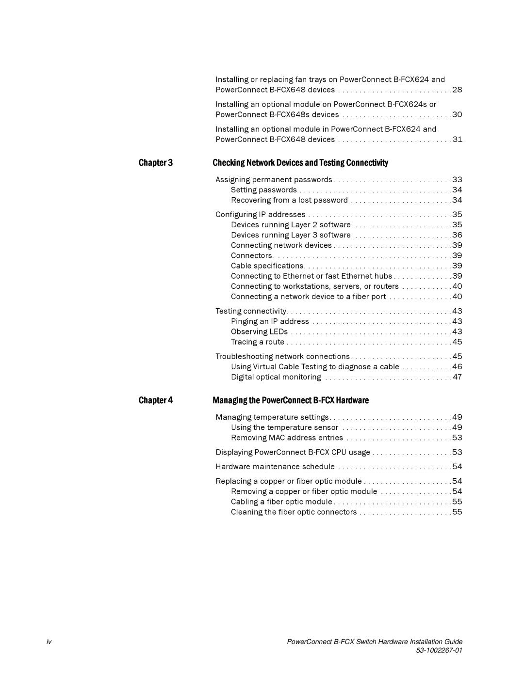 Dell manual Checking Network Devices and Testing Connectivity, Managing the PowerConnect B-FCX Hardware 