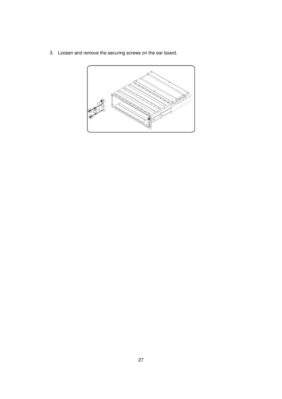 Dell C410x, B02S manual Loosen and remove the securing screws on the ear board 