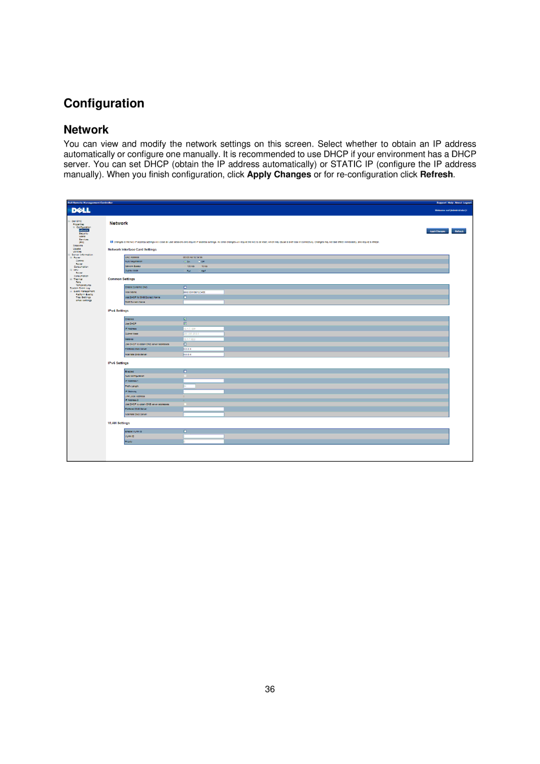 Dell B02S, C410x manual Configuration, Network 