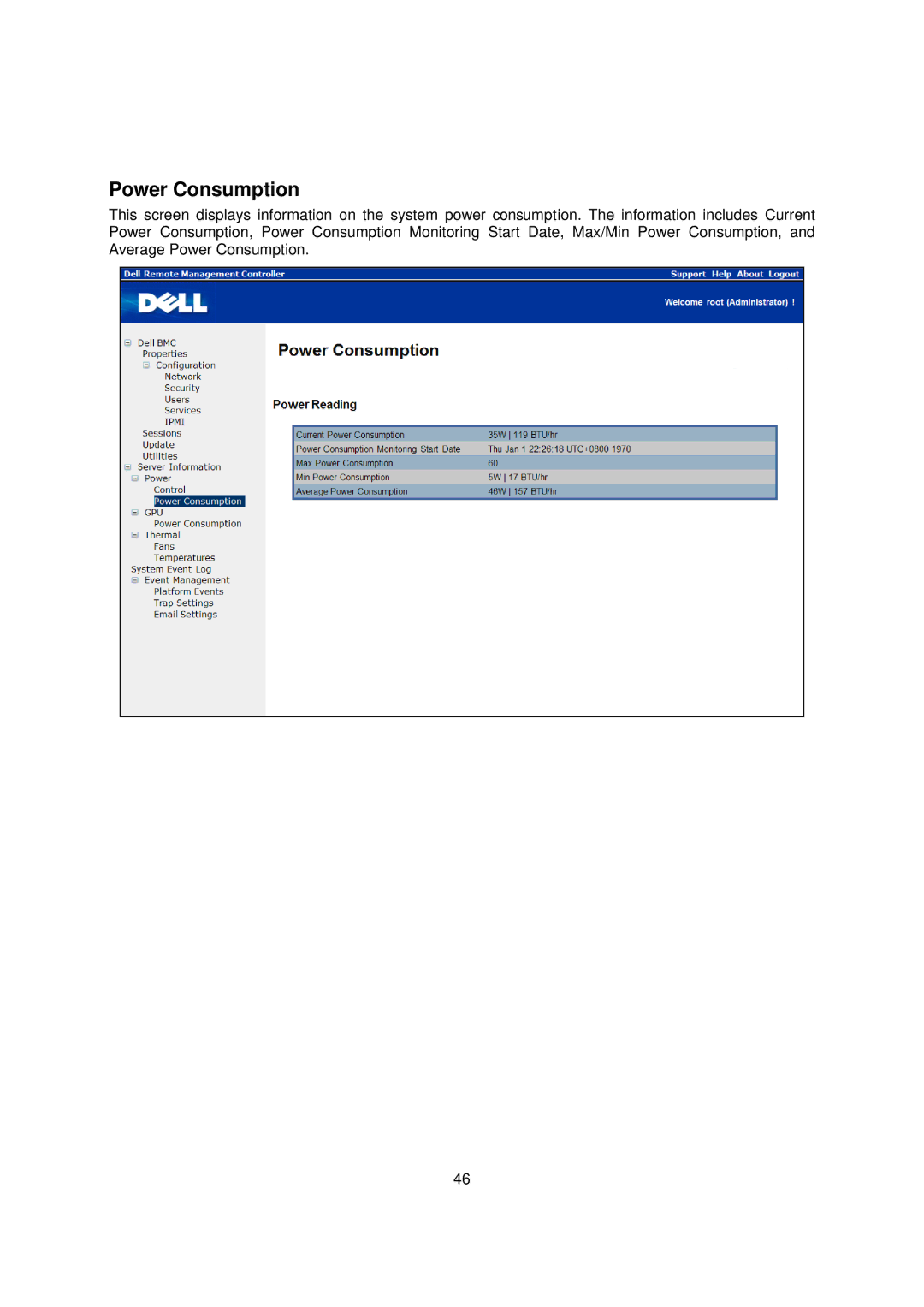 Dell B02S, C410x manual Power Consumption 