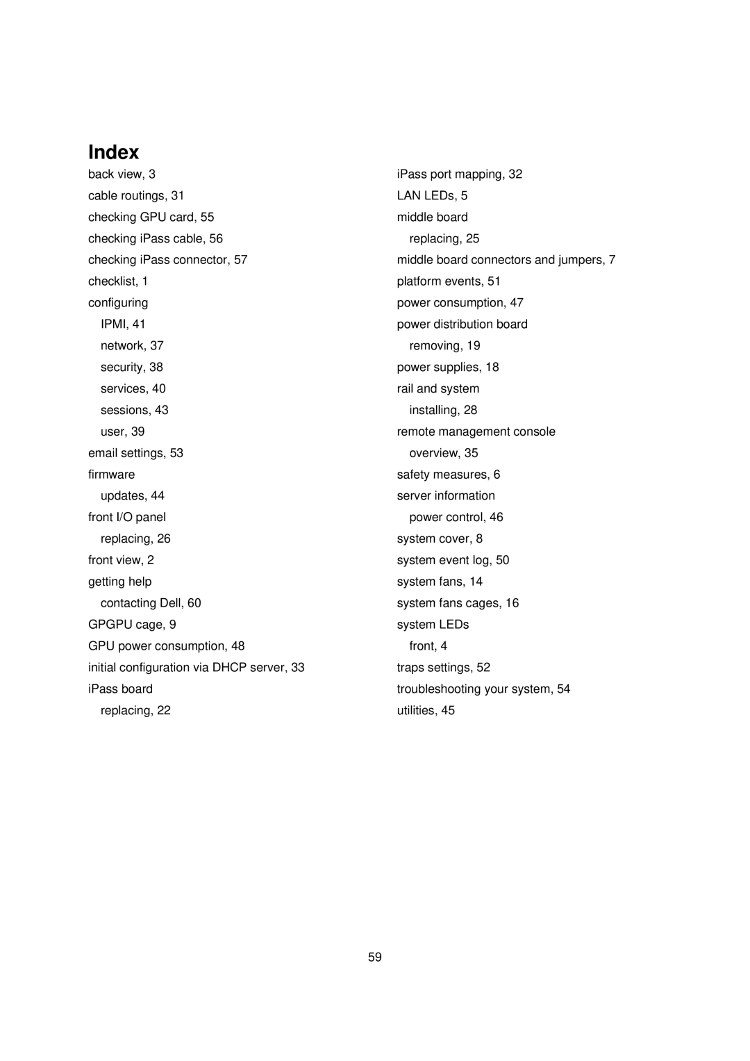 Dell C410x, B02S manual Index 