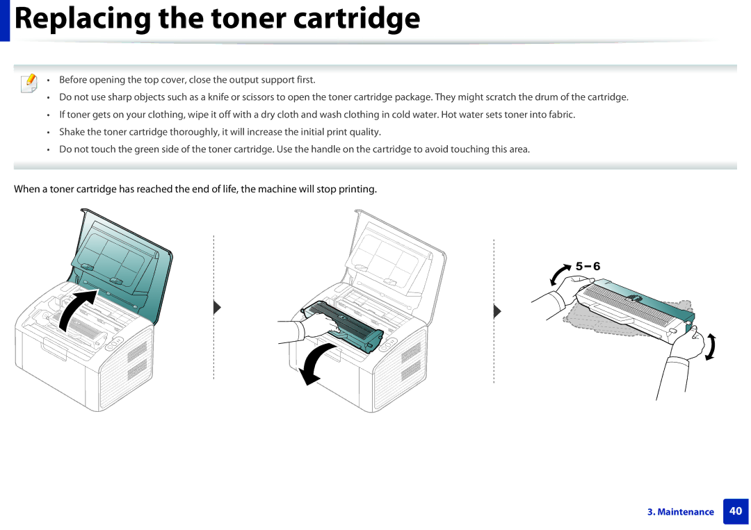 Dell B1160W manual Replacing the toner cartridge 