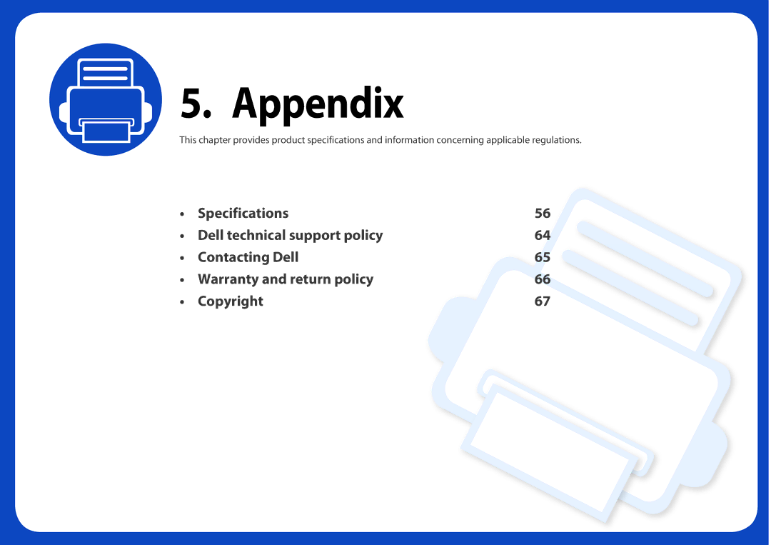 Dell B1160W manual Appendix 