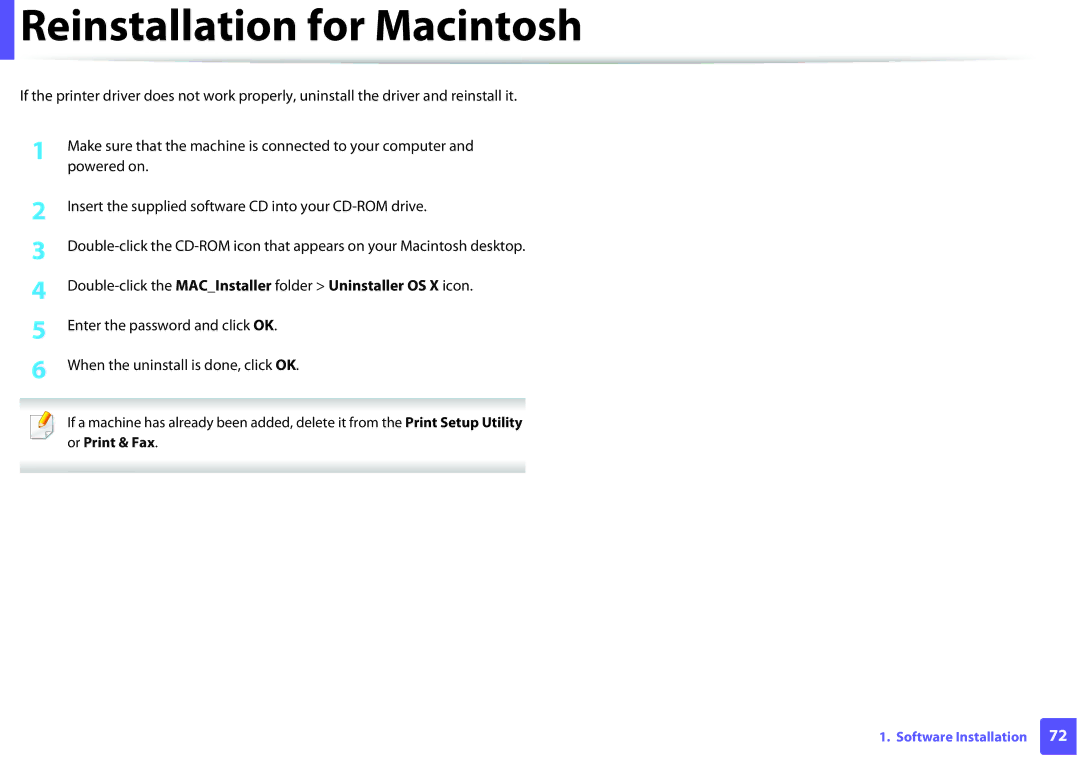 Dell B1160W manual Reinstallation for Macintosh, Print Setup Utility Or Print & Fax 