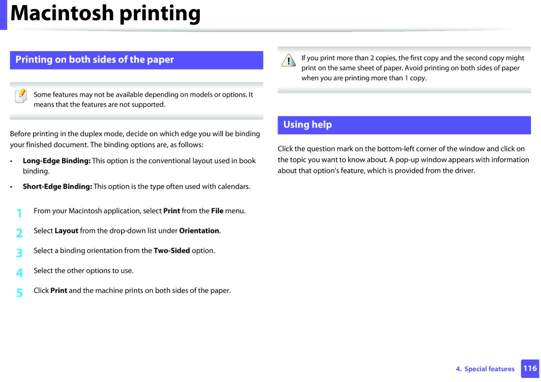 Dell B1260DN manual Printing on both sides of the paper, Using help 