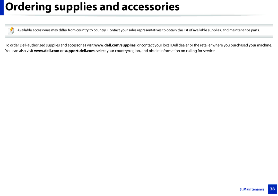 Dell B1260DN manual Ordering supplies and accessories 