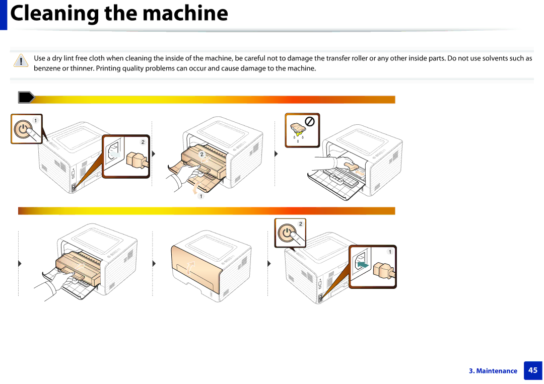 Dell B1260DN manual Cleaning the machine 