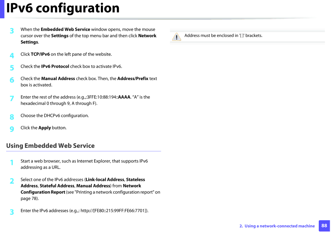 Dell B1260DN manual Using Embedded Web Service, Settings 