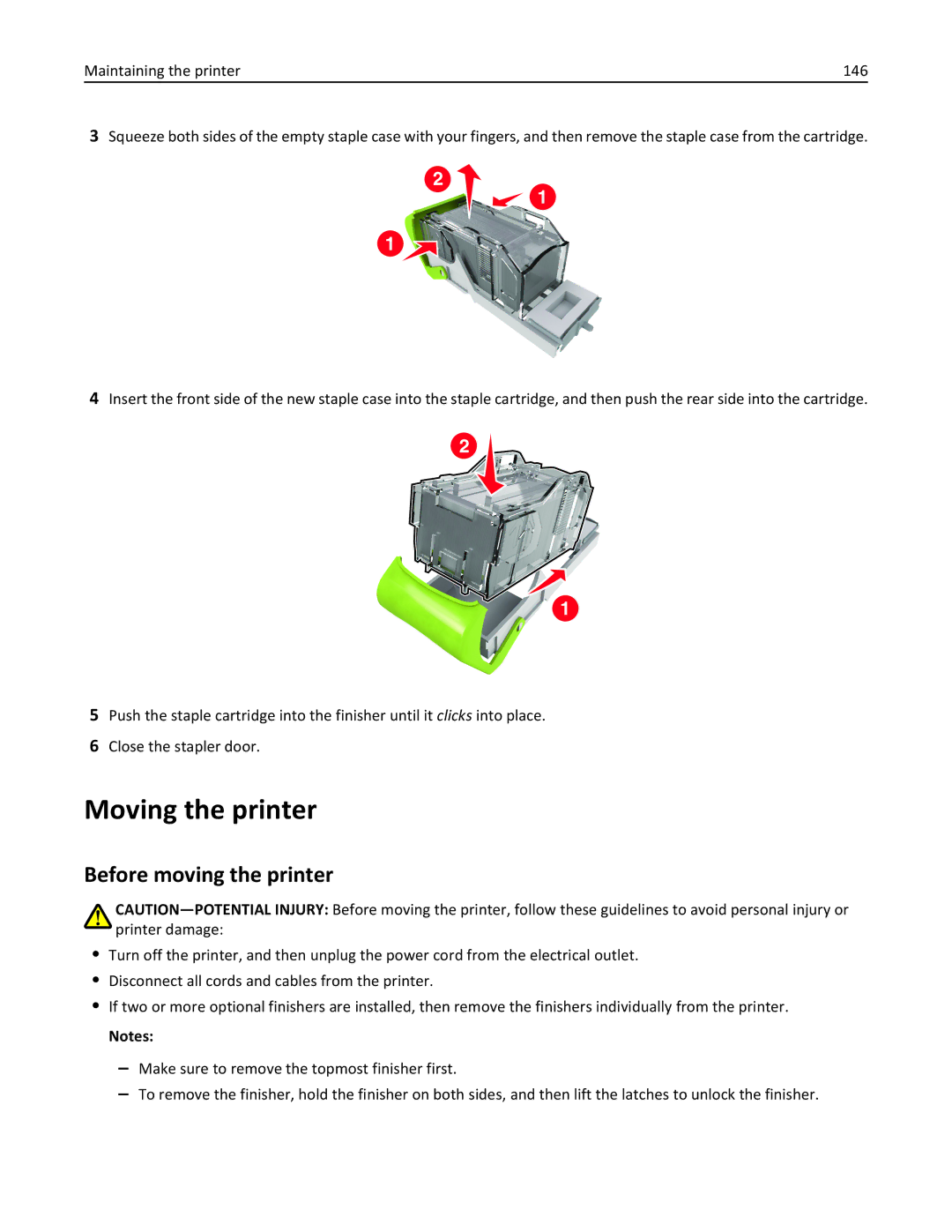 Dell B5460DN manual Moving the printer, Before moving the printer 