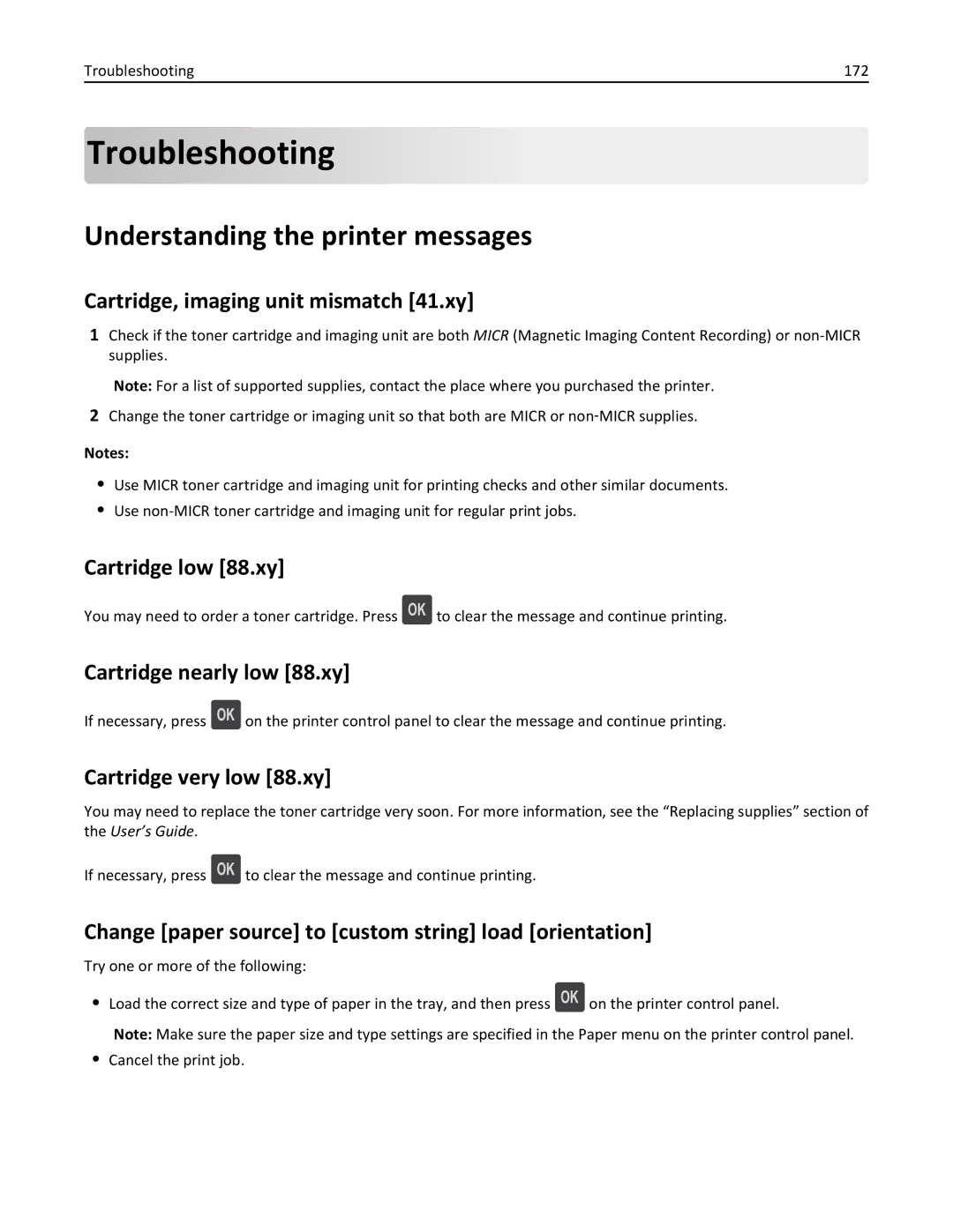 Dell B5460DN manual Troubleshooting, Understanding the printer messages 