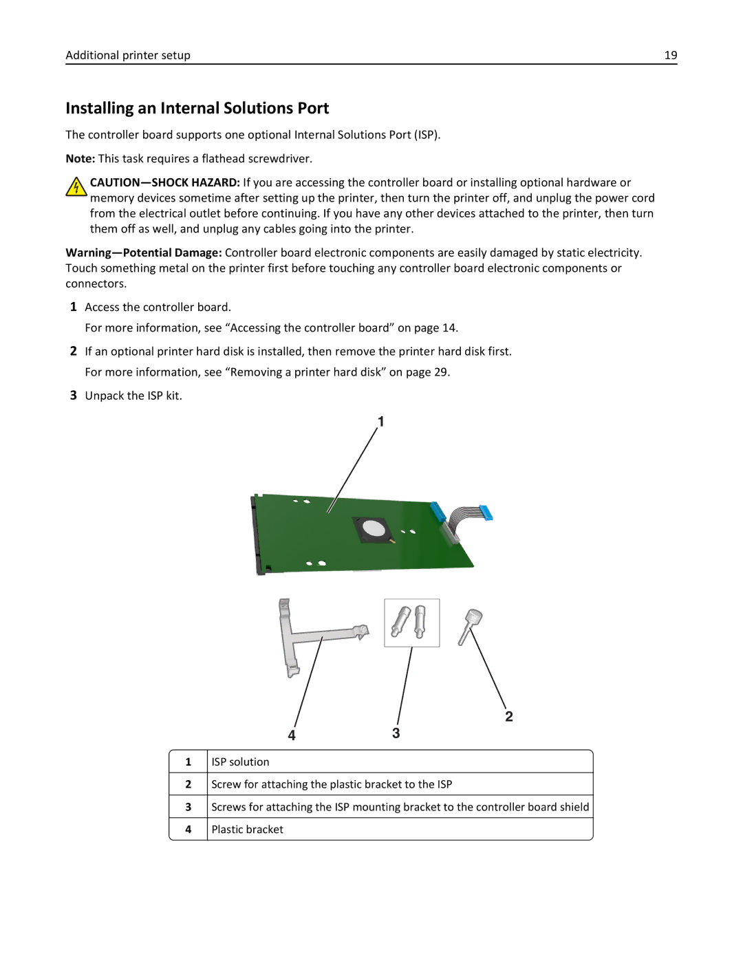 Dell B5460DN manual Installing an Internal Solutions Port, Additional printer setup 