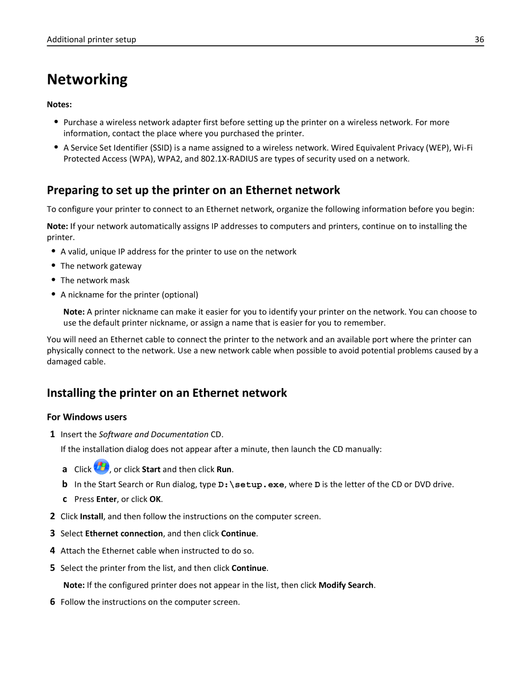 Dell B5460DN manual Networking, Preparing to set up the printer on an Ethernet network 