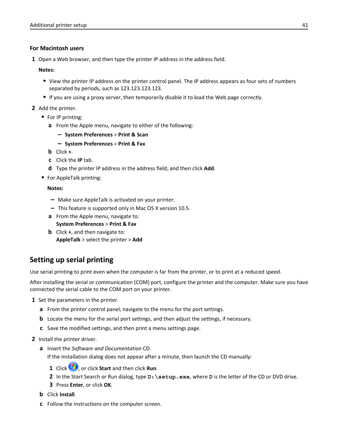 Dell B5460DN manual Setting up serial printing 