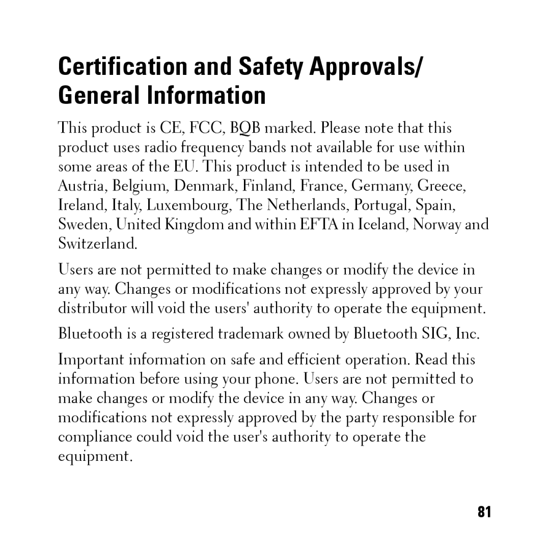 Dell BH200 owner manual Certification and Safety Approvals/ General Information 