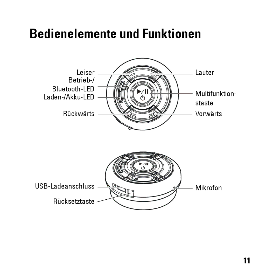 Dell BH200 owner manual Bedienelemente und Funktionen 