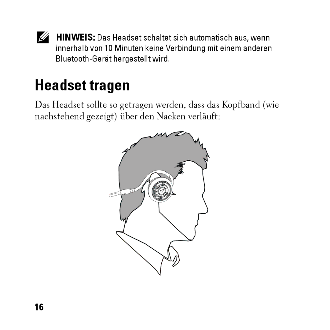 Dell BH200 owner manual Headset tragen 