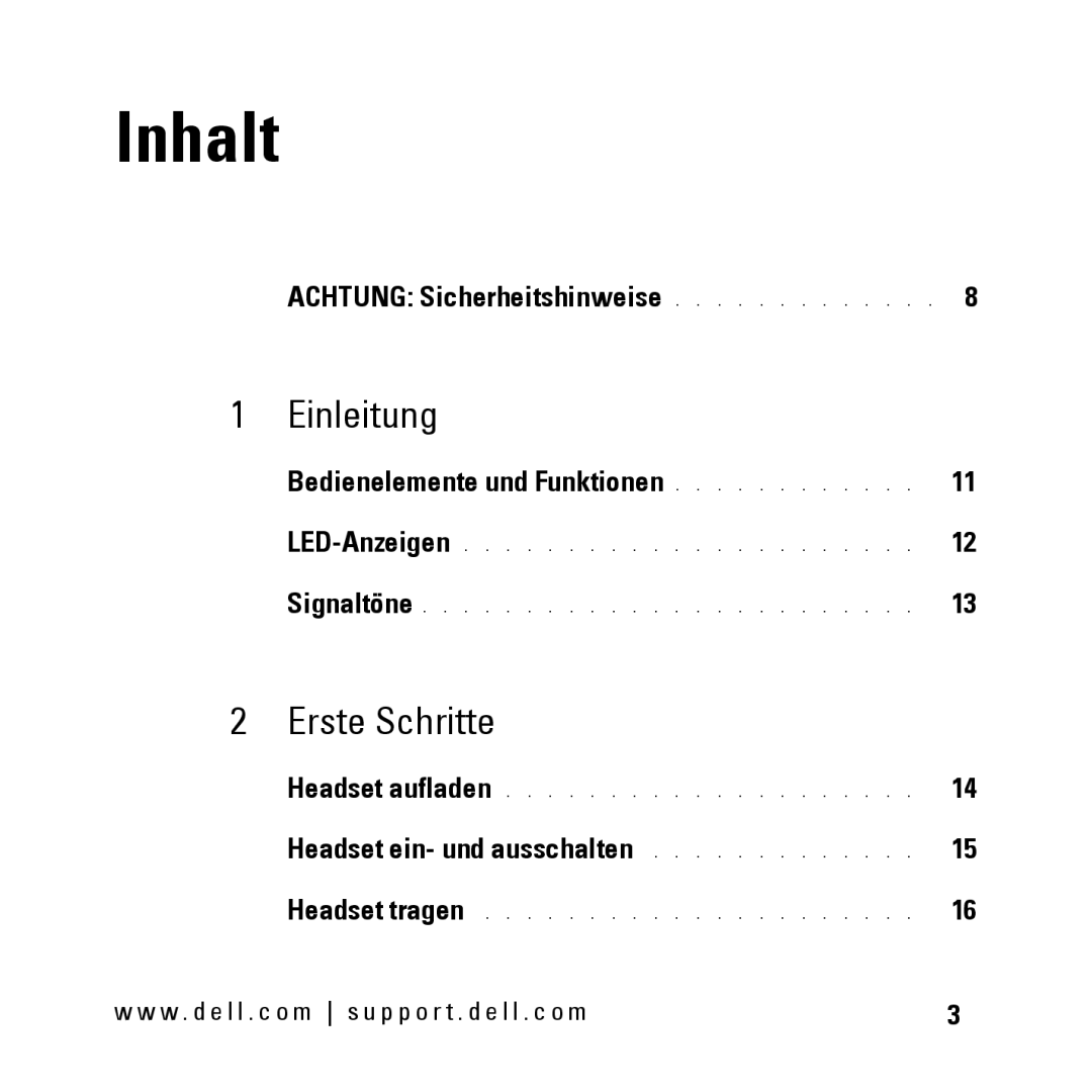 Dell BH200 owner manual Inhalt 