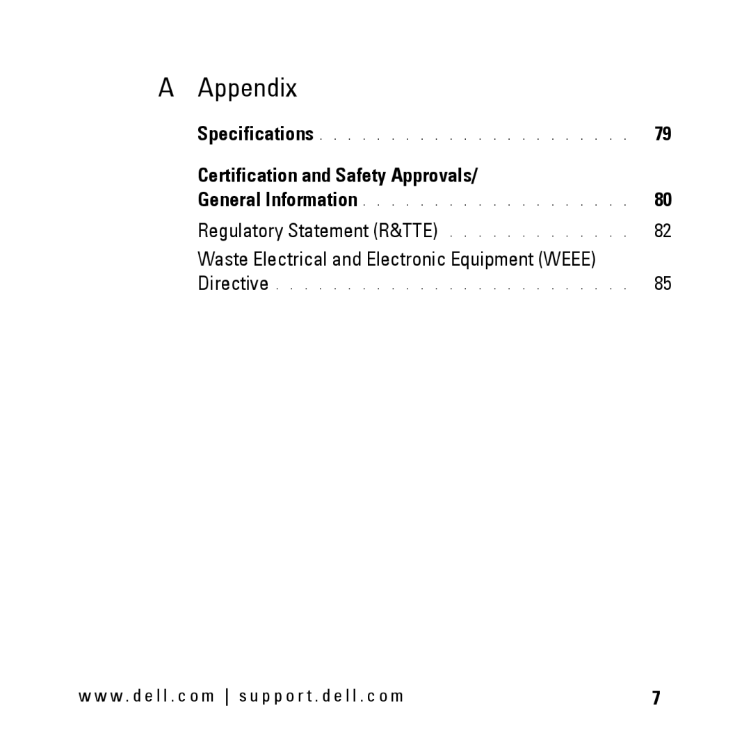 Dell BH200 owner manual Appendix 