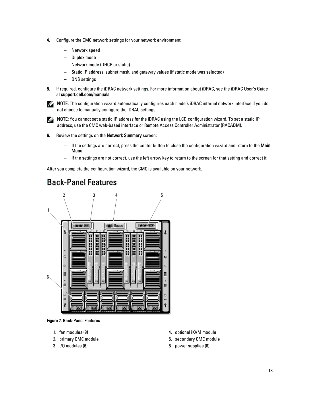 Dell BMX01 owner manual Back-Panel Features 