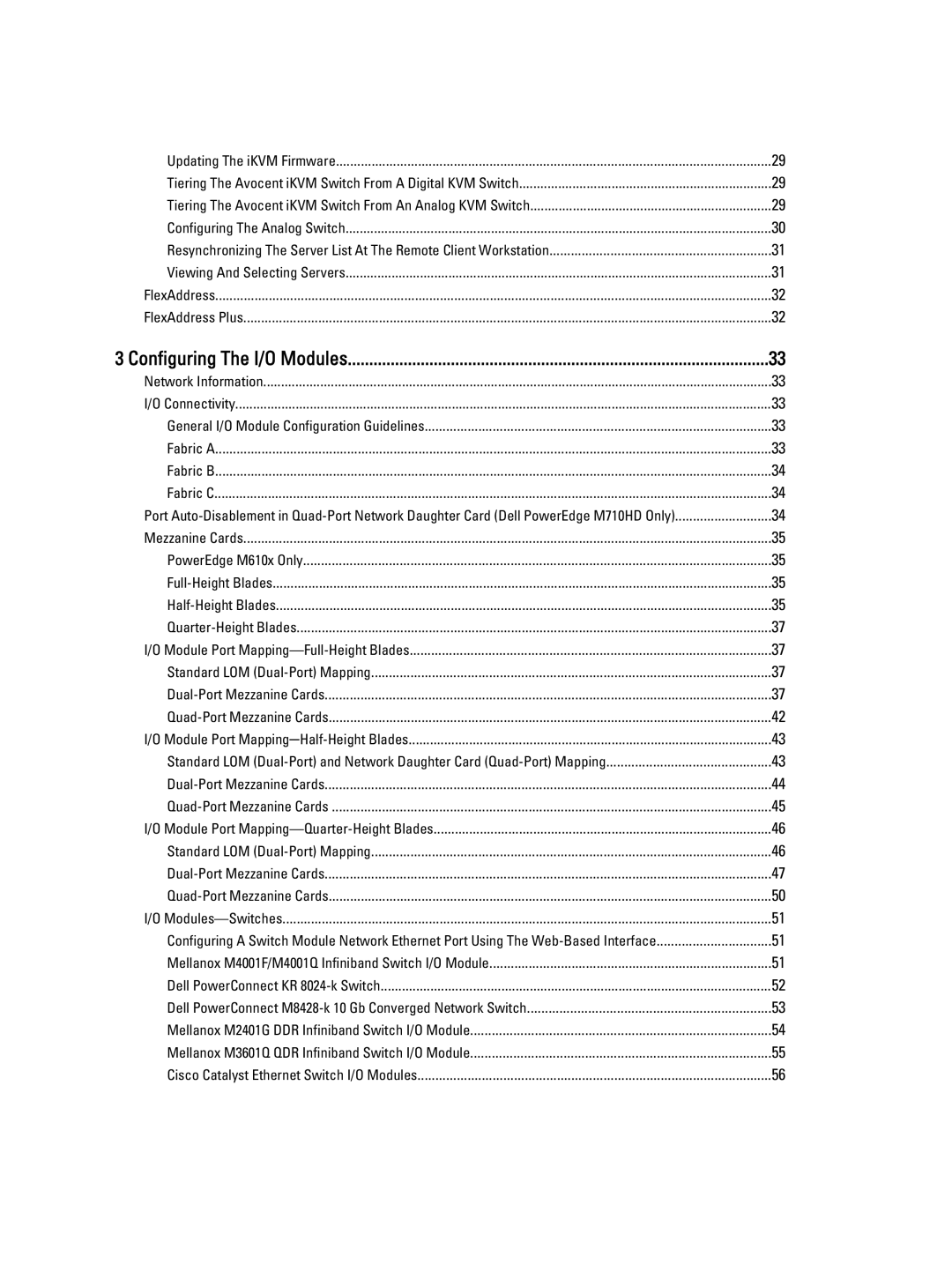 Dell BMX01 owner manual Configuring The I/O Modules 